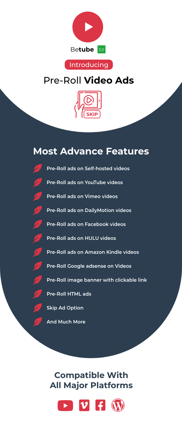 pre roll ads - Betube Video WordPress Theme