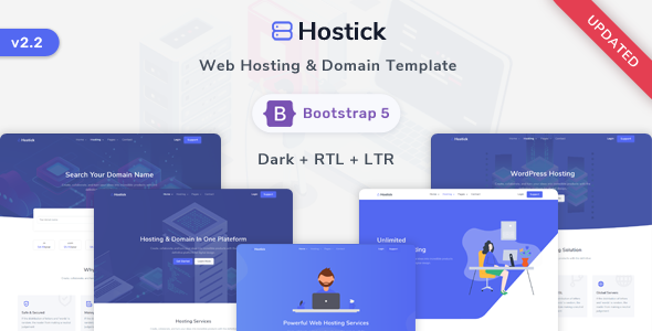01 hostick.  large preview - FlatHost Responsive Hosting Template with WHMCS