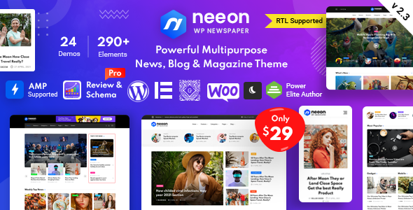 01 preview.  large preview - Neeon - WordPress News Magazine Theme