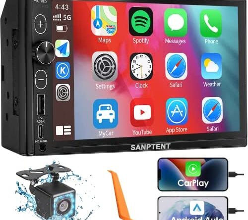 1683332584 519VxOJQTzL. AC  500x445 - Double Din Car Stereo Apple Carplay & Android Auto 7-Inch Full HD Touchscreen Car Audio Receiver with Bluetooth, FM Radio, USB & Type-C Ports, External Mic/AUX Input, Rear View Camera, Mirror Link