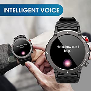 1def7de7 554e 4728 b544 3e7b656500f2.  CR0,0,1000,1000 PT0 SX300 V1    - PUREROYI Smart Watch for Men Bluetooth Call (Answer/Make Call) IP68 Waterproof 1.32'' Military Tactical Fitness Watch Tracker for Android iOS Outdoor Sports Smartwatch(Black)