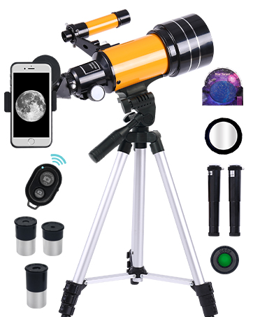 32399083 a943 4be4 840b 7669b577dd23.  CR0,0,362,453 PT0 SX362 V1    - Telescope for Adults & Kids, 70mm Aperture Professional Astronomy Refractor Telescope for Beginners, 300mm Portable Refractor Telescope with AZ Mount, Phone Adapter & Wireless Remote (Blue)