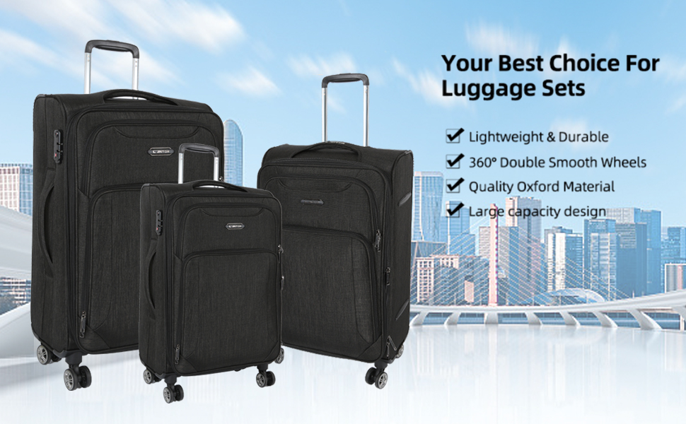 35d9e147 c8d8 482a aabc 32db99f6c10f.  CR0,0,970,600 PT0 SX970 V1    - Cantor Ultra Lightweight Softside Luggage with Spinner Wheels, Set of 3, Expandable Suitcase with Retractable Handle and ID Tag, and Interlocking Zippers with TSA Lock