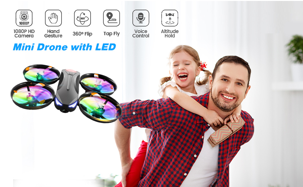 3cf219af 6cd7 4acb 81dc 4218637efa26.  CR0,0,970,600 PT0 SX970 V1    - 4DRC V16 Drone with Camera for Kids,1080P FPV Camera Mini RC Quadcopter Beginners Toy with 7 Colors LED Lights,3D Flips,Gesture Selfie,Headless Mode,Altitude Hold,Boys Girls Birthday Gifts,
