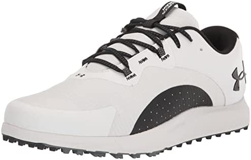 41+ypkZ1lWL. AC  - Under Armour Men's Charged Draw 2 Spikeless Cleat Golf Shoe, (100) White/Black/Black, 10.5