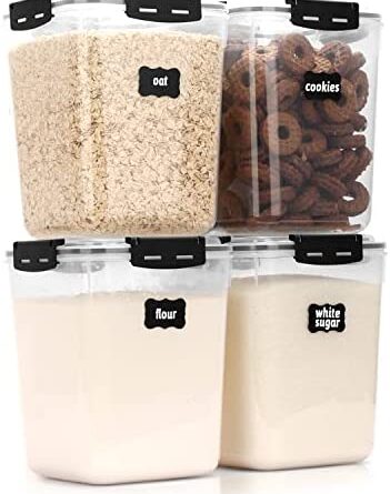 41JN4m9NWL. AC  351x445 - CASA LINGO Airtight Food Storage Containers with Lids, 4.4L Large Pantry Organization and Storage for Bulk Food Dry Food Cereal, Set of 4 Plastic Food Storage Containers