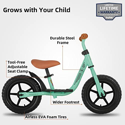 41JeCUV7cnL. AC  - JOYSTAR 10"/12" Toddler Balance Bike for Girls & Boys, Ages 18 Months to 5 Years, Kids Push Bike with Footrest & Adjustable Seat Height, First Birthday Gifts for 2-5 Boys Girls