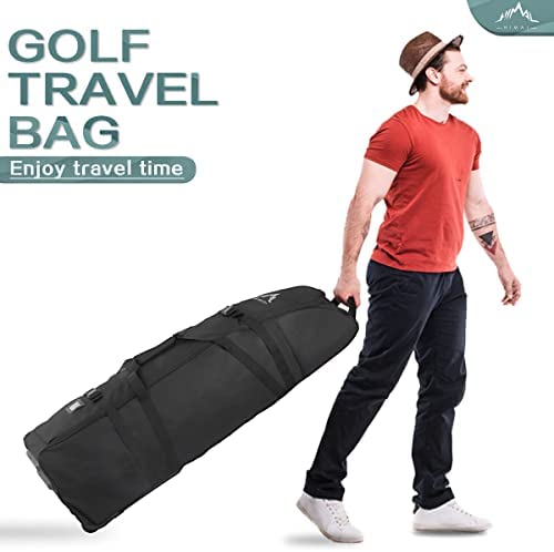 41K0LvQPSWL. AC  - Himal Outdoors Soft-Sided Golf Travel Bag with Wheels- Heavy Duty 600D Polyester Oxford Wear-Resistant, Excellent Zipper Universal Size