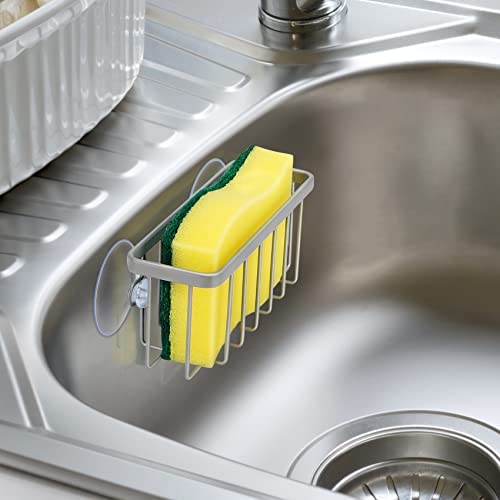 41aD1jeFkhL. AC  - Sponge Holder for Kitchen Sink, Kitchen Sink Sponge Holder, Kitchen Sink Caddy,Dish Sponge Holder by HLOOL (Silver）