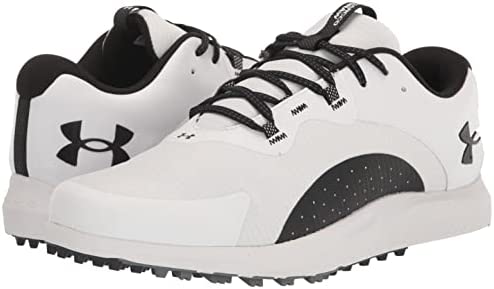 41eFHCU5NBL. AC  - Under Armour Men's Charged Draw 2 Spikeless Cleat Golf Shoe, (100) White/Black/Black, 10.5