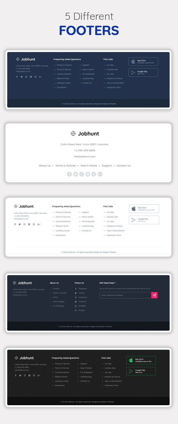 5 footers - Jobhunt - Job Board WordPress theme for WP Job Manager