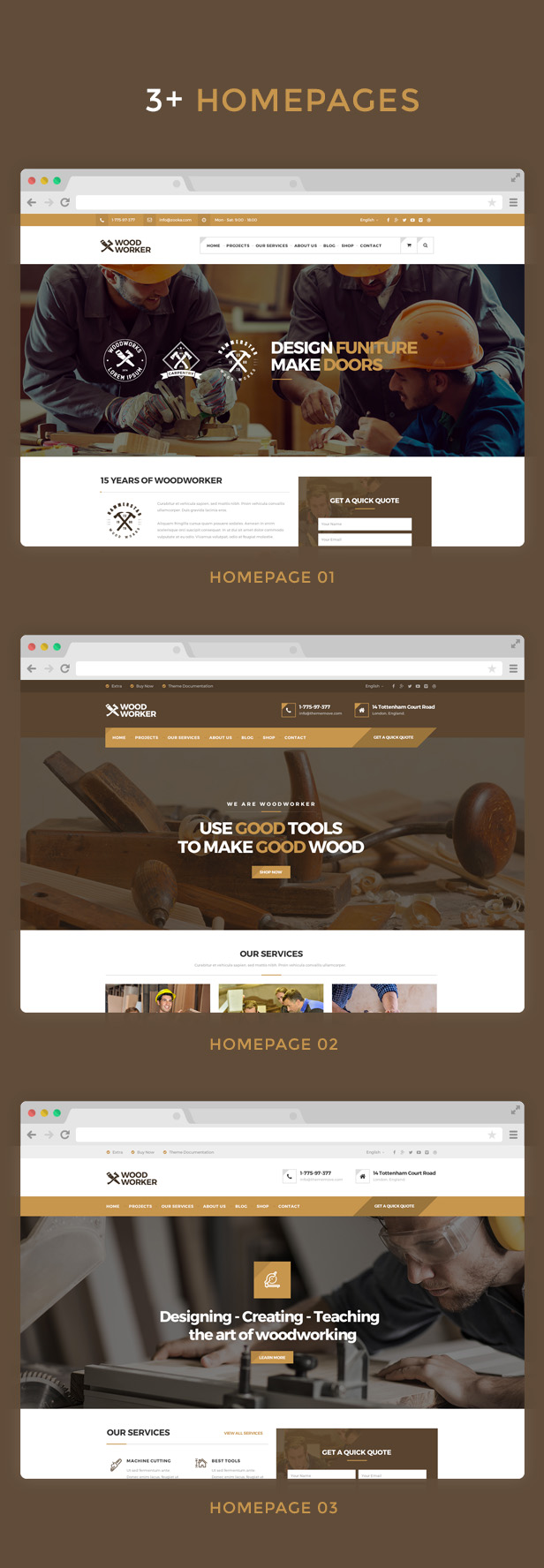 5 - WoodWorker - Carpenter Handy Service WordPress Theme
