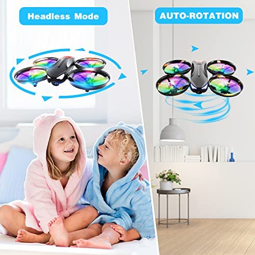 519KLEQ6tYL. AC  - 4DRC V16 Drone with Camera for Kids,1080P FPV Camera Mini RC Quadcopter Beginners Toy with 7 Colors LED Lights,3D Flips,Gesture Selfie,Headless Mode,Altitude Hold,Boys Girls Birthday Gifts,