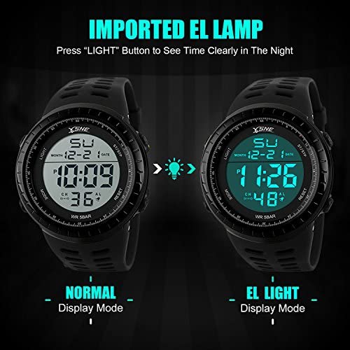 51Brb9zpFrL. AC  - Mens Digital Sports Watch LED Screen Large Face Military Watches for Men Waterproof Casual Luminous Stopwatch Alarm Simple Watch 1167