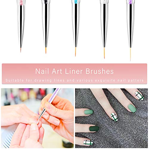 51ZhAqBWjuL - TOCOLES Nail Art Brushes, 9PCS Nail Brushes for Nail Art with Nail Liner Brush and Nail Dotting Pens for Home Use and Professional Nail Salon