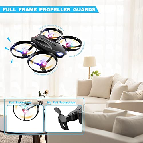 51a4eiCPQ0L. AC  - 4DRC V16 Drone with Camera for Kids,1080P FPV Camera Mini RC Quadcopter Beginners Toy with 7 Colors LED Lights,3D Flips,Gesture Selfie,Headless Mode,Altitude Hold,Boys Girls Birthday Gifts,