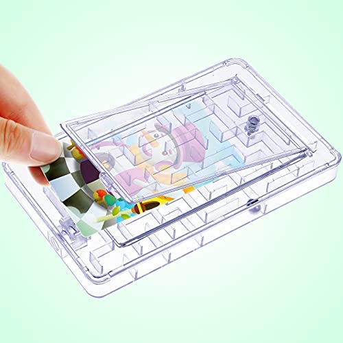 51osP4ezVsS. AC  - 10 Pieces Plastic Puzzle Card Holder Portable Fun Maze Card Box Card Holder Maze Puzzle Intellectual Pinball Machine Game Fun and Challenging for Home Crafts Birthday Party Supplies