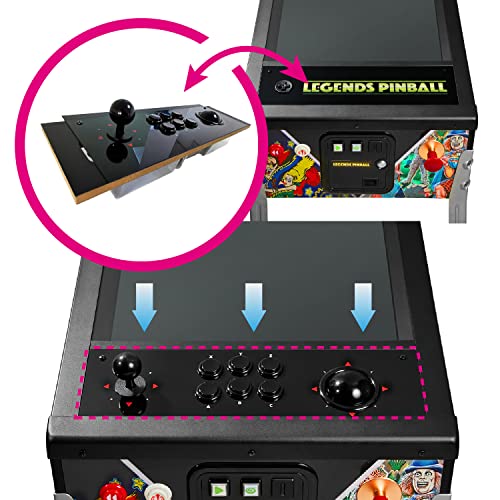 51wYdHUE kL - Arcade Control Panel, Drop-In Upgrade For Legends Pinball Arcade Machine Console, Home Arcade, Plug and Play Arcade Style 8-Way Joy Stick and Trackball Controllers