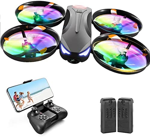 51x0eof+uiL. AC  - 4DRC V16 Drone with Camera for Kids,1080P FPV Camera Mini RC Quadcopter Beginners Toy with 7 Colors LED Lights,3D Flips,Gesture Selfie,Headless Mode,Altitude Hold,Boys Girls Birthday Gifts,