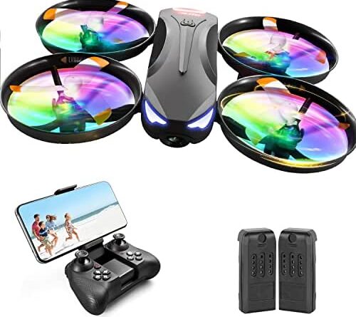 51x0eofuiL. AC  500x445 - 4DRC V16 Drone with Camera for Kids,1080P FPV Camera Mini RC Quadcopter Beginners Toy with 7 Colors LED Lights,3D Flips,Gesture Selfie,Headless Mode,Altitude Hold,Boys Girls Birthday Gifts,