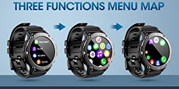 7ab9877a 32c4 46b2 9612 943723c46d8e.  CR0,25,600,300 PT0 SX350 V1    - PUREROYI Smart Watch for Men Bluetooth Call (Answer/Make Call) IP68 Waterproof 1.32'' Military Tactical Fitness Watch Tracker for Android iOS Outdoor Sports Smartwatch(Black)