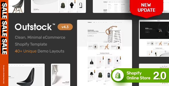 Preview.  large preview - Shopify  - Outstock  Clean, Minimal , Drag & Drop