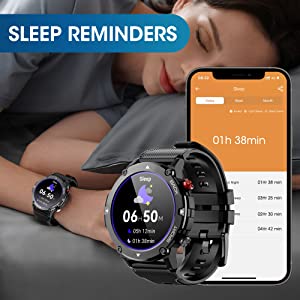 de1481ba 578e 4fbc b370 6dde63f47e5c.  CR0,0,1000,1000 PT0 SX300 V1    - PUREROYI Smart Watch for Men Bluetooth Call (Answer/Make Call) IP68 Waterproof 1.32'' Military Tactical Fitness Watch Tracker for Android iOS Outdoor Sports Smartwatch(Black)