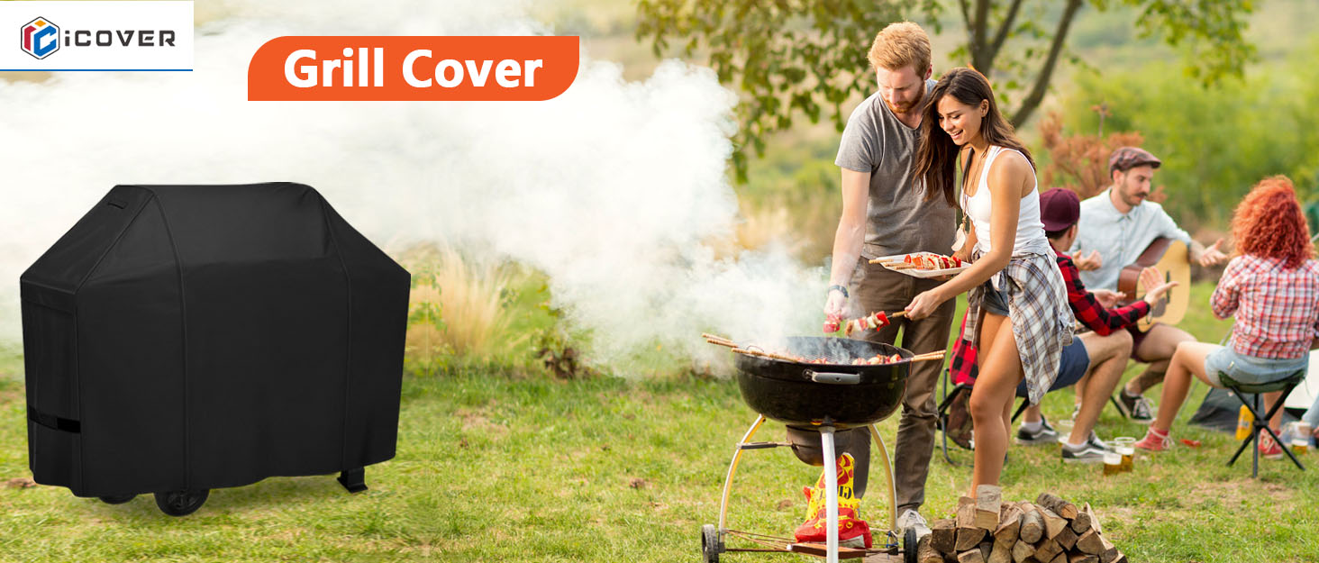 e9dacd13 a561 4eff b6cf 9b7fa703d36f.  CR0,0,1464,625 PT0 SX1464 V1    - Grill Cover 58 inch, iCOVER Waterproof BBQ Gas Grill Cover, Polyester Easy On/Off, Dustproof Fade Resistant for Weber Char-Broil Nexgrill and More Grills