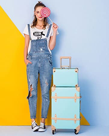 fbf38389 de0e 4281 ac78 967ccdd340c3.  CR0,0,724,906 PT0 SX362 V1    - urecity vintage suitcase set for women, vintage luggage sets for women 2 piece, cute designer trunk luggage, retro suit case (Rose White, 26"+12")
