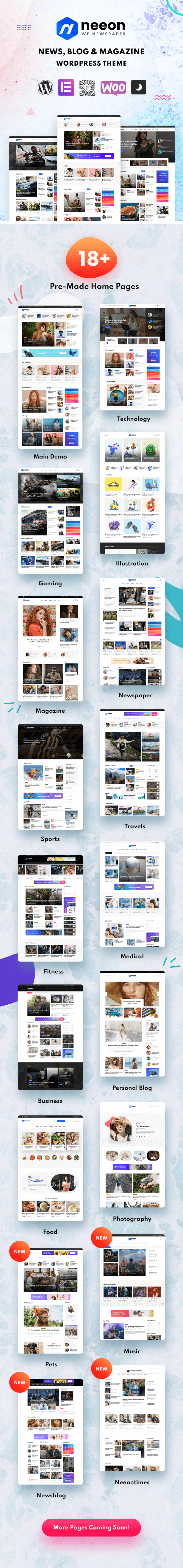 news magazine WordPress Theme 1 - Neeon - WordPress News Magazine Theme