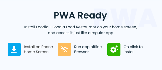 pwa update - Foodia - Food Restaurant Mobile App Template ( Bootstrap 5 + PWA )
