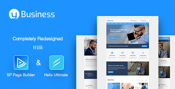 theme preview.  large preview - YbusiNess - Responsive Joomla Business Template