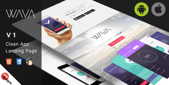 wava preview.  large preview - Wava App Landing Page