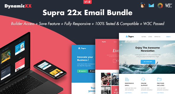 Supra – Pack of 20 Templates + Online Template Builder