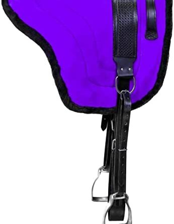 1685715614 31Jzb7MNvNL. AC  346x445 - W Enterprises Western Horse Leather Bareback PAD with Stirrups TREELESS Saddle Girth Cinch Included TACK Fleece Non Slip Contoured, 32 inch L x 31 inch W x 1 inch Thickness