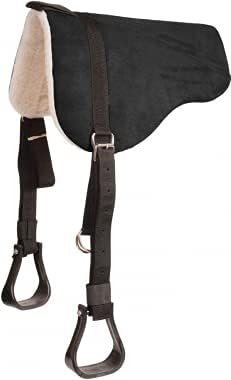 1686452157 31OLDmyQfyL. AC  - W Enterprises Western Horse Leather Saddle Bareback PAD with Stirrups, Fleece Non Slip Contoured, 32 inch L x 31 inch W x 1 inch Thickness