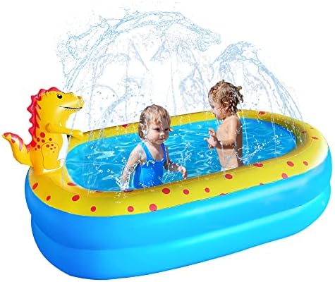 1686625394 51EQJT9IpJL. AC  - Inflatable Kid Pool, Swimming Pool for Kids with Sprinkler, Funny Blow up Pool 67'' x 41'' x 32'' Full-Sized Family for Backyard, Summer Water Party…