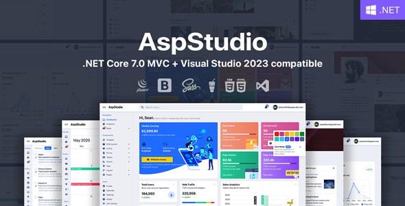 AspStudio – ASP.NET Core 7.0 MVC Bootstrap 5 Admin Template