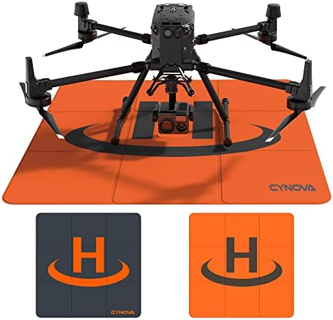 CYNOVA 3.33 FT Drone Landing Pad Weighted Large Waterproof PU Leather Foldable Wind Resistant Landing Pad for Professional Photography Surveying and Agriculture Drones