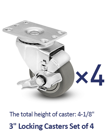 rubber caster wheels plate locking casters set of 4 heavy duty caster wheels Wheels for Cart,castor