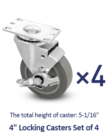 rubber caster wheels plate locking casters set of 4 heavy duty caster wheels Wheels for Cart,castor