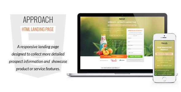 preview image.  large preview - Approach - HTML Landing Page