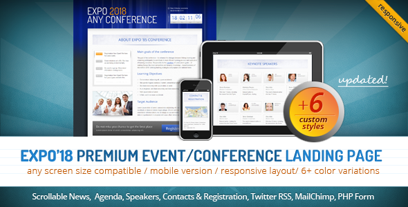 0 main banner.  large preview - Expo'18 Responsive Event/ Conference Landing Page