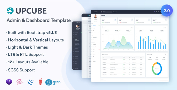01 Upcube.  large preview - Upcube - Responsive Bootstrap Admin & Dashboard Template