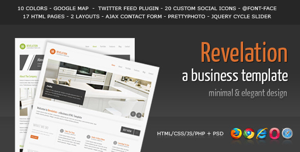 01 preview image.  large preview - Revelation - Elegant and Minimal Business Template