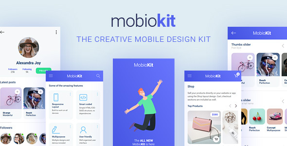 01 screenshot.  large preview - Mobiokit - HTML Mobile UI Kit