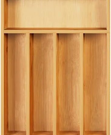 1688573679 410XBglOBYL. AC  366x445 - Utopia Kitchen Bamboo Silverware Organizer- 5 Compartments - Bamboo Drawer Organizer 14 x 10 x 2.36 Inches - Bamboo Hardware Organizer (Natural)