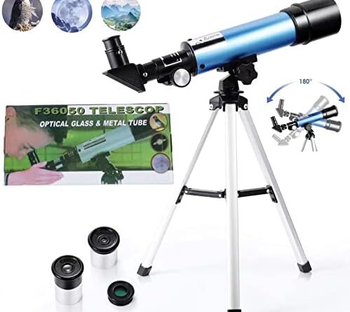 1688876846 41z2mgsk0DL. AC  499x445 - Updated Telescope, Portable Telescope for Astronomy Beginners Kids Adults Refractor Travel Telescope 90x Magnification with Tabletop Tripod 2 Eyepieces, Astronomy Gifts for Kids