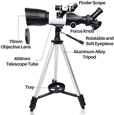 41eOXGVej7L. AC  - Telescopes for Adults Astronomy, 70mm Aperture 400mm AZ Mount Astronomical Telescope for Astronomy Beginners Kids Adults - Carry Bag Upgraded Tripod and Phone Holder for Photography