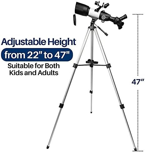 41pcYcZZRgL. AC  - Telescopes for Adults Astronomy, 70mm Aperture 400mm AZ Mount Astronomical Telescope for Astronomy Beginners Kids Adults - Carry Bag Upgraded Tripod and Phone Holder for Photography